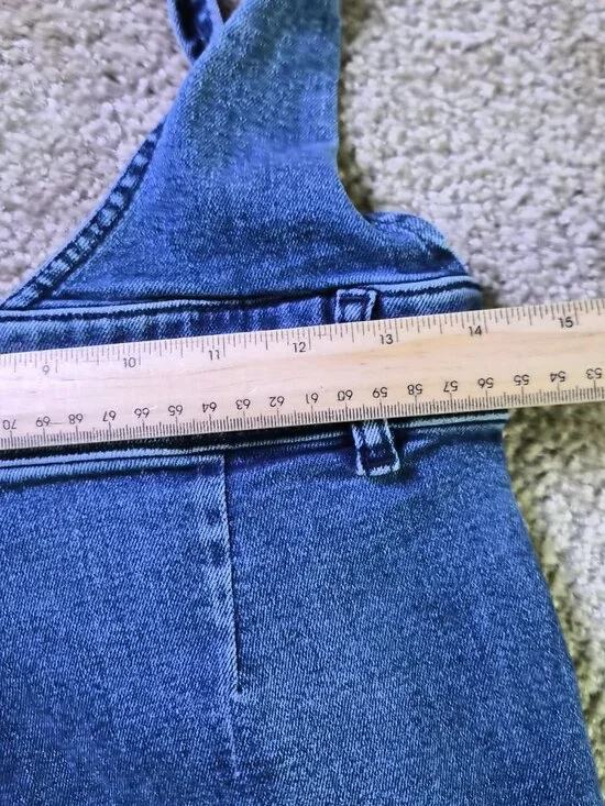 Free People Women's Flare Overalls Size 6 Denim Cottage Indie Wide Leg F858 - Picture 9 of 14